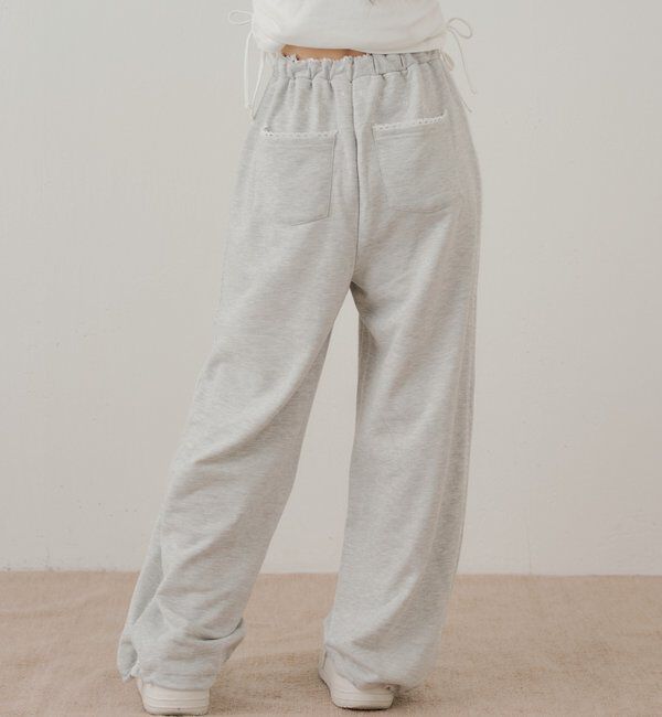  「サイドレーススウェットパンツ」|チノ|グレー
