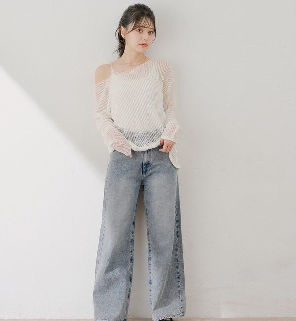  「花柄キャミワンピース+ルーズニットセット」|ワンピース|