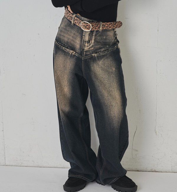  「《UNISEX / サイズ展開あり》スラッシュポケットブラストワイドデニム」|デニム|ブルーその他1