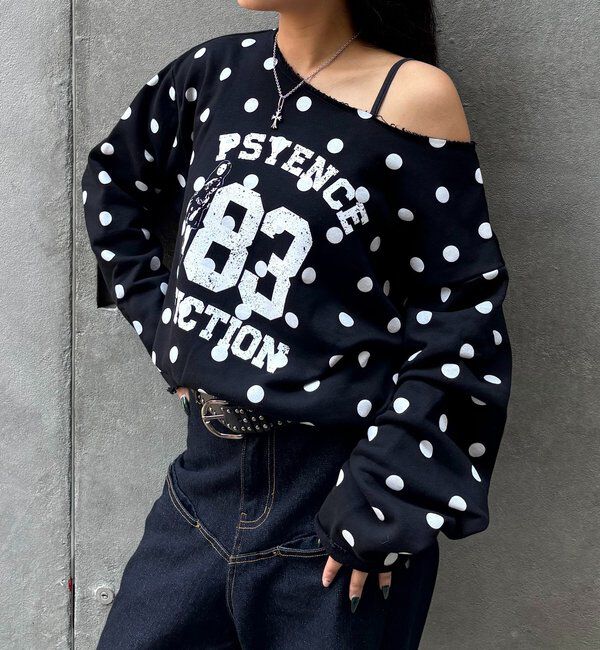  「エリオットナンバリングワンショルダースウェット」|Tシャツ・カットソー|ブラック