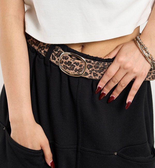  「アソート柄ベルト /ヒョウ柄(レオパード、カモ柄)」|ベルト|ブラウン