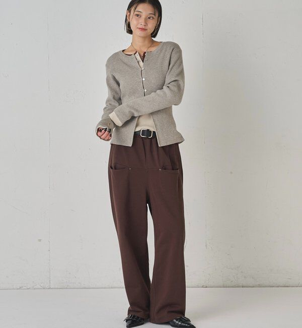  「【低身長・高身長対応】スラッシュポケットスウェットイージーパンツ」|チノ|