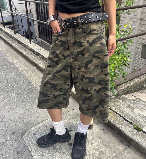  「PATTERNED TWILL SHORTS」|デニム|