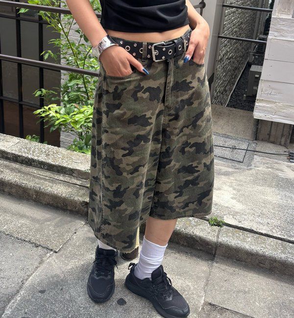  「PATTERNED TWILL SHORTS」|デニム|