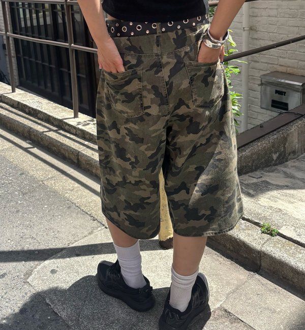  「PATTERNED TWILL SHORTS」|デニム|