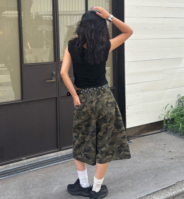  「PATTERNED TWILL SHORTS」|デニム|