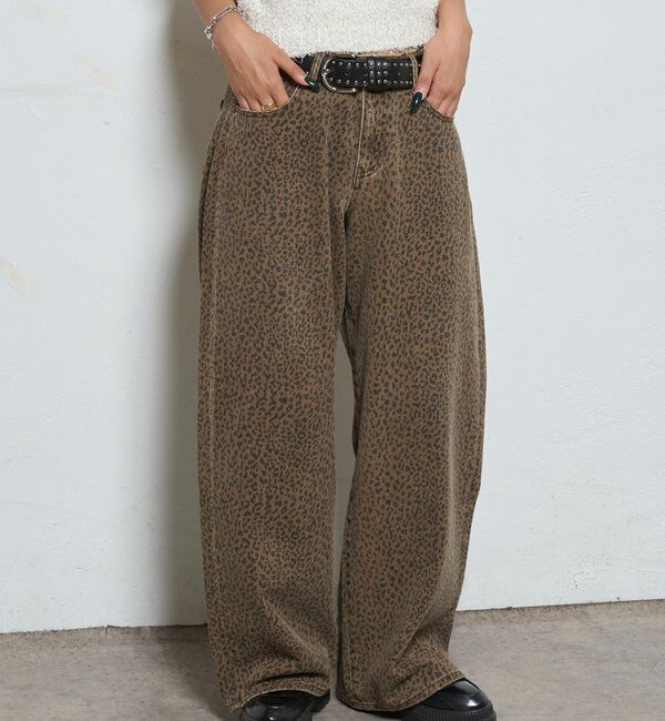  「アソート柄ローライズデニム」|デニム|ブラウン