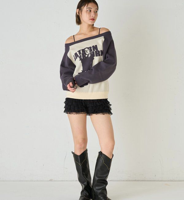  「レースショートパンツ(無地/ドット/チェック/レオパード)」|チノ|