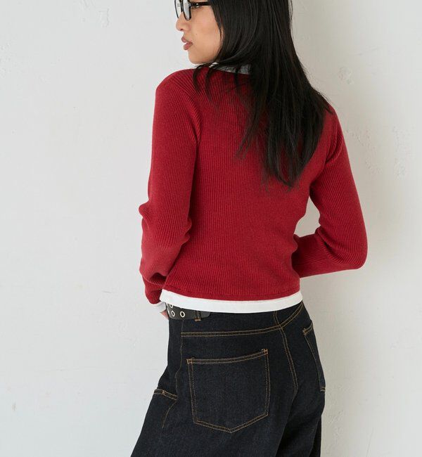  「レイヤードヘンリーニットトップス」|ニット・セーター|