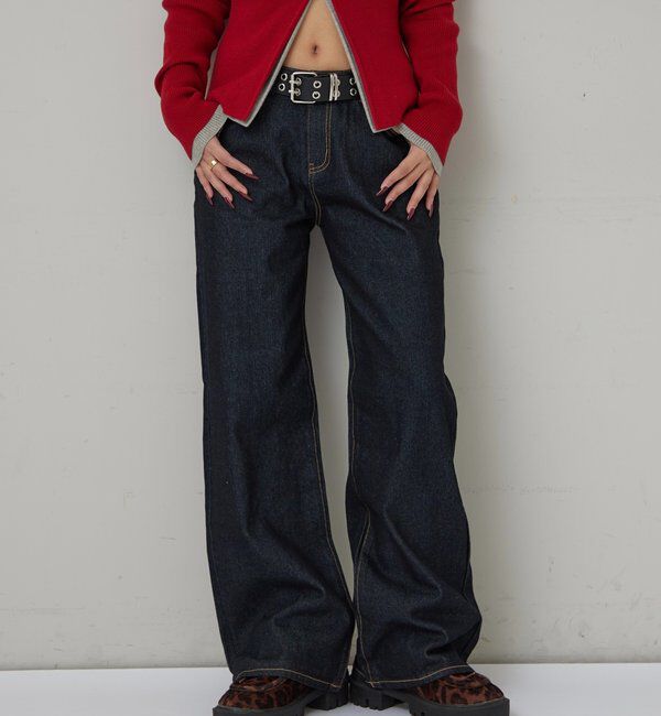  「ミディフレアデニム」|デニム|ミッドナイトブルー