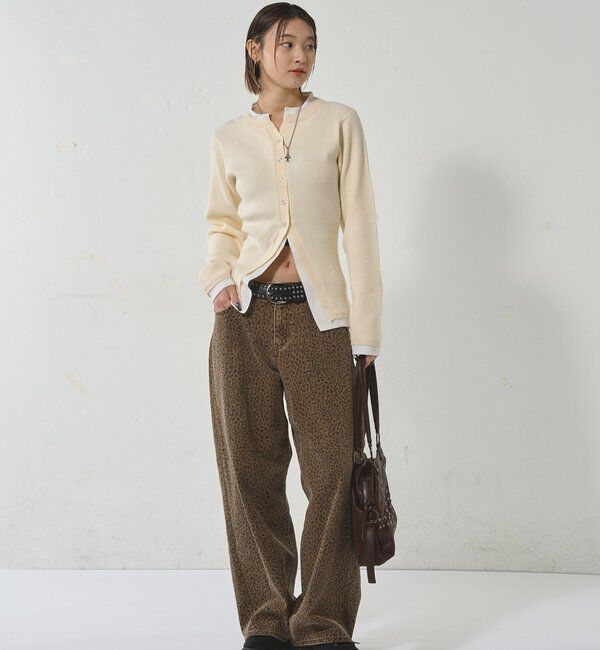  「レイヤードヘンリーナローカーデ」|ニット・セーター|