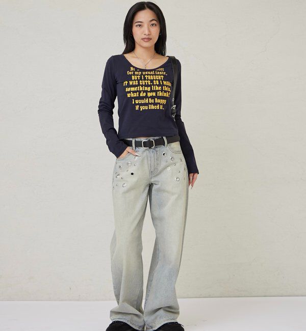  「【WEB限定】フレーズロゴトップス」|Tシャツ・カットソー|