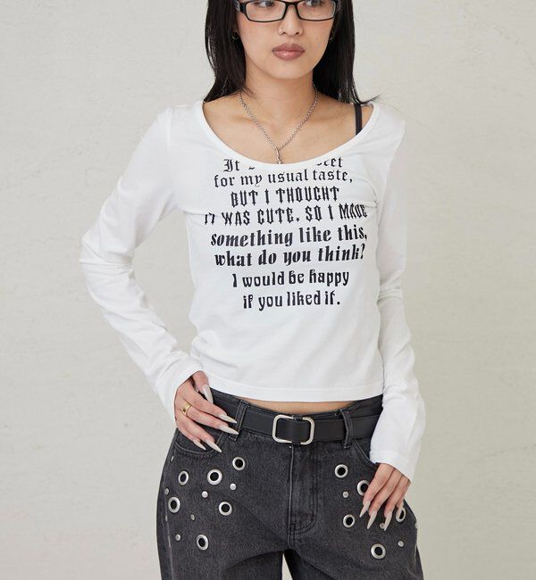  「【WEB限定】フレーズロゴトップス」|Tシャツ・カットソー|