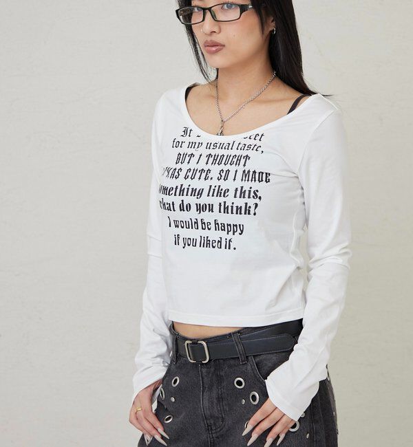  「【WEB限定】フレーズロゴトップス」|Tシャツ・カットソー|