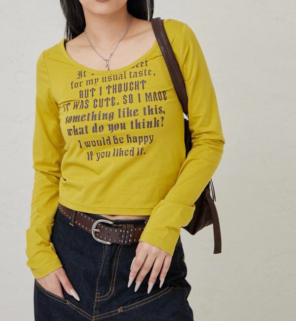  「【WEB限定】フレーズロゴトップス」|Tシャツ・カットソー|マスタード