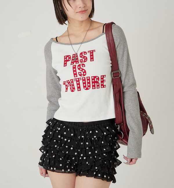  「スタースタッズラグランロゴトップス」|Tシャツ・カットソー|