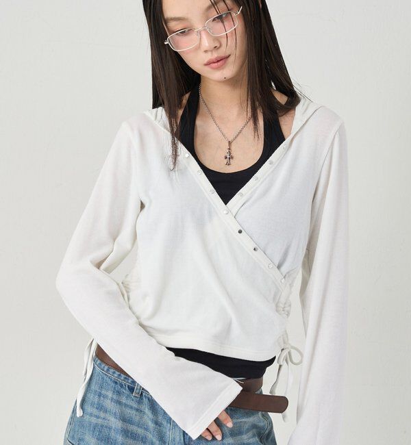  「スクエアフルリムメガネ」|ピアス|