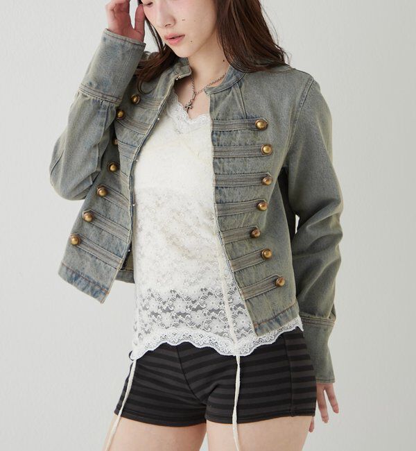  「ナポレオンデニムジャケット」|ブルゾン・スタジャン|