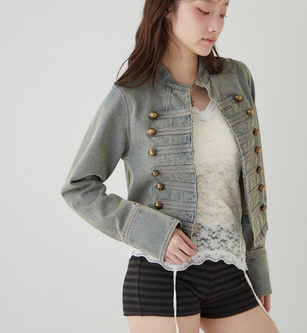  「ナポレオンデニムジャケット」|ブルゾン・スタジャン|