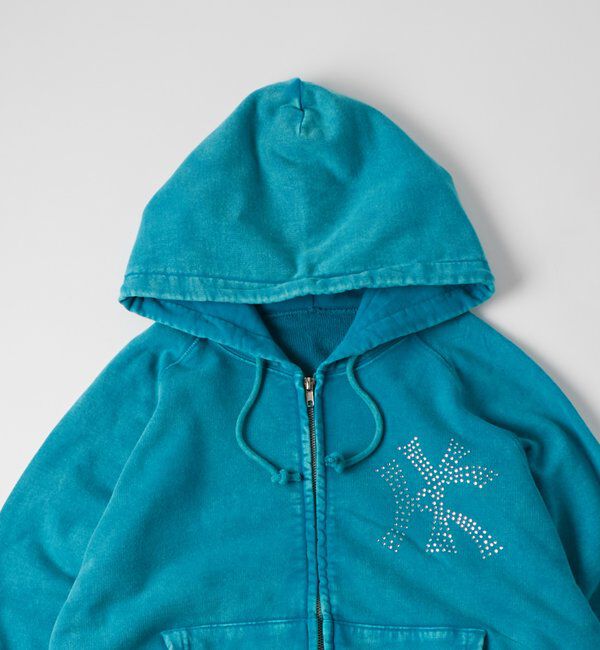  「【UNISEX】KOOKY'N KYケミカルラインストーンジップパーカー」|パーカー|