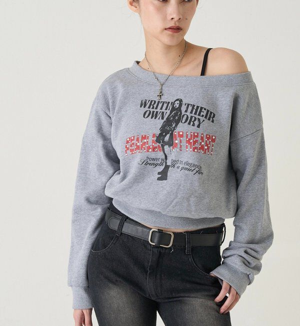  「エリオットラインストーンコンパクトオフショル 」|Tシャツ・カットソー|