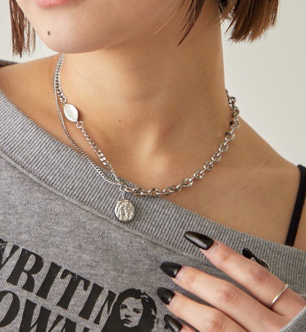  「ミックスチェーンプレートネックレス」|リング|