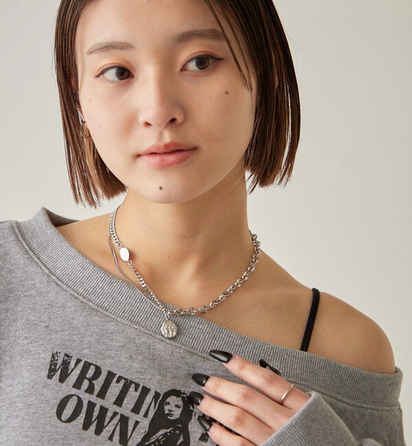  「ミックスチェーンプレートネックレス」|リング|