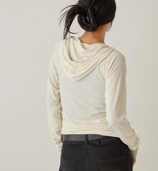  「【WEB限定】バイカラーヘンリーフーディ」|パーカー|