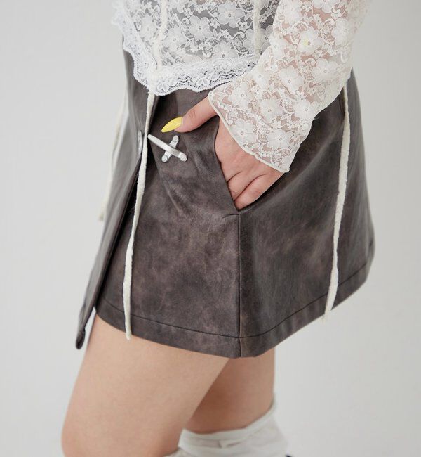  「ファイヤーマンレザーラップスカート」|スカート|