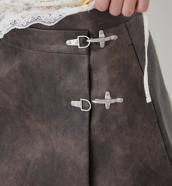  「ファイヤーマンレザーラップスカート」|スカート|