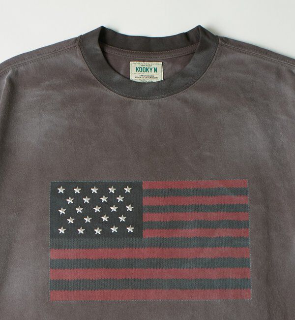  「【UNISEX】KOOKY'N スタースタッズフラッググラフィックTEE」|Tシャツ・カットソー|