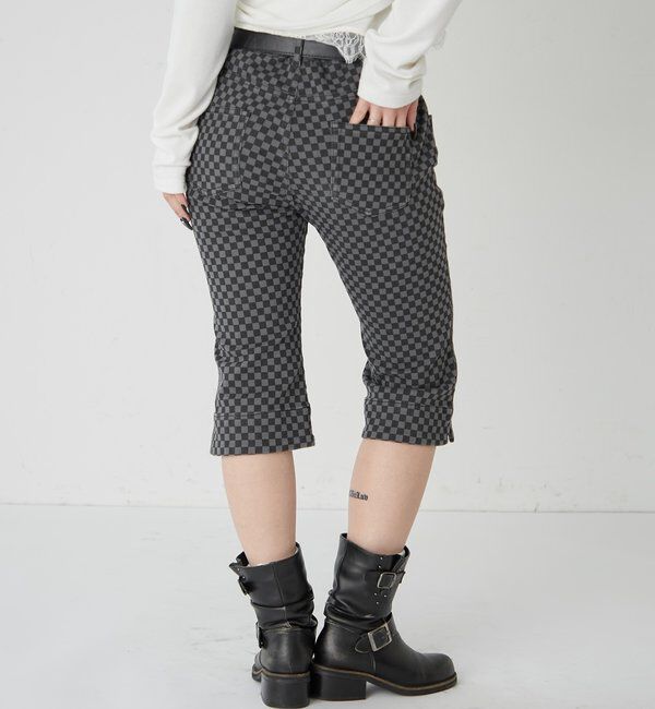  「ストレッチスタッズカプリパンツ」|チノ|