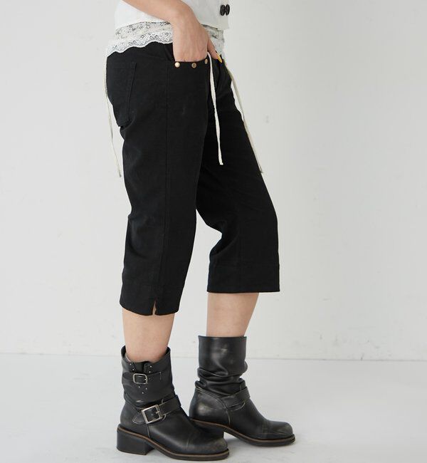  「ストレッチスタッズカプリパンツ」|チノ|