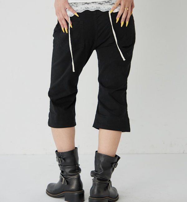  「ストレッチスタッズカプリパンツ」|チノ|