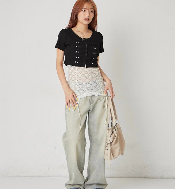  「【WEB限定サイズあり】ナポレオンショート半袖トップス」|Tシャツ・カットソー|