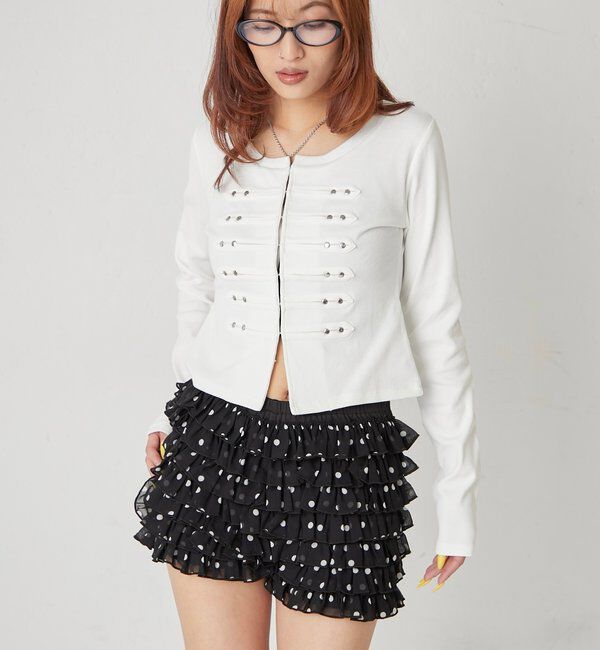  「【WEB限定サイズあり】ナポレオンショートトップス」|Tシャツ・カットソー|