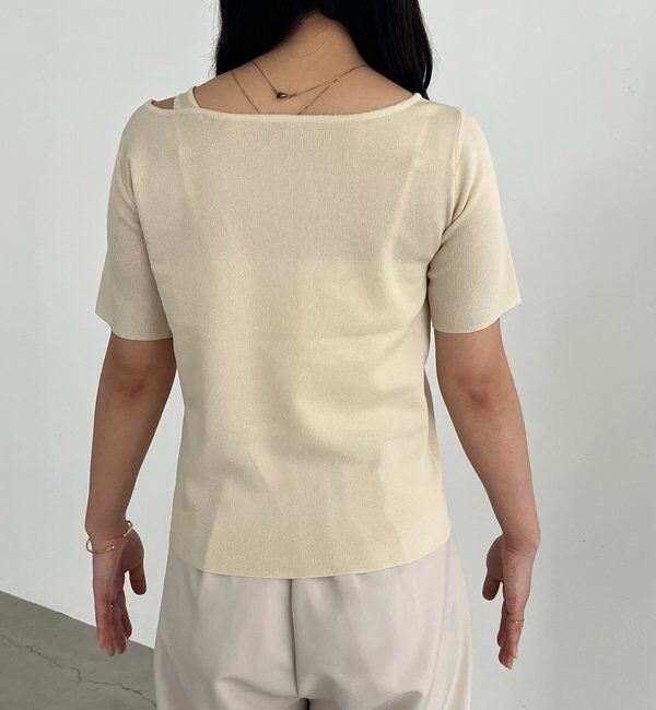  「クロスレイヤード半袖ニット」|ニット・セーター|