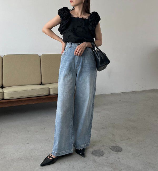  「【SNSで話題！/オケージョンにも◎】ジャガードパフショルダートップス」|シャツ・ブラウス|