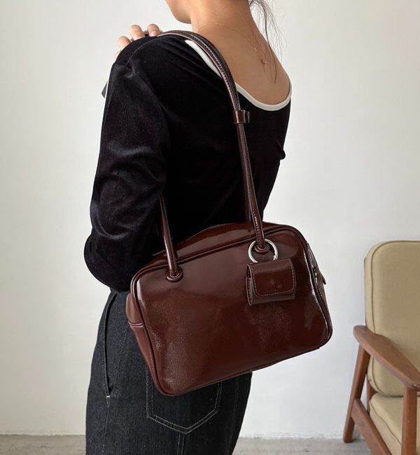  「エナメルスクエアボストンバッグ」|トートバッグ|