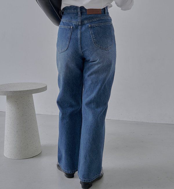  「【コラボ限定カラー/ホワイト・ベージュ】13ozハイウエストストレートデニム」|デニム|