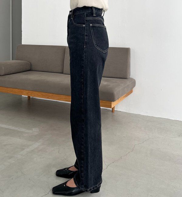  「【コラボ限定カラー/ホワイト・ベージュ】13ozハイウエストストレートデニム」|デニム|