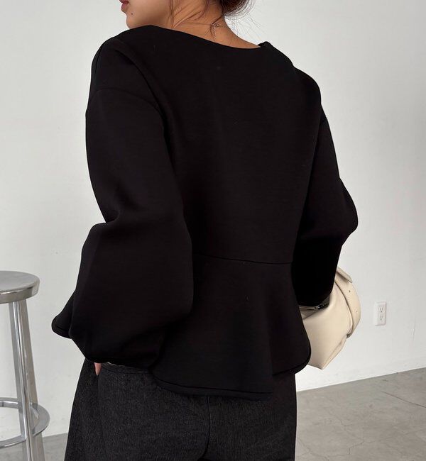  「【スタイルアップが叶う/伸縮性◎】ペプラムジップカーディガン」|Tシャツ・カットソー|