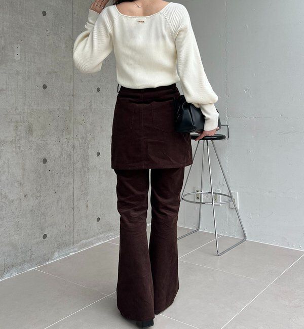  「【新色/レイヤード対応】コーデュロイ台形スカート」|スカート|