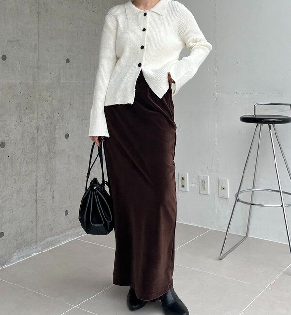  「【低身長サイズあり】ベロアIラインスカート」|スカート|