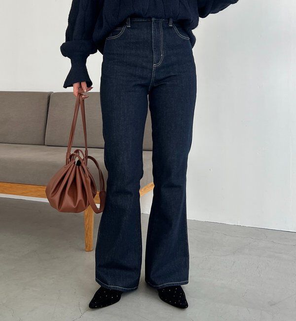  「【低身長サイズあり】フレアデニム」|デニム|