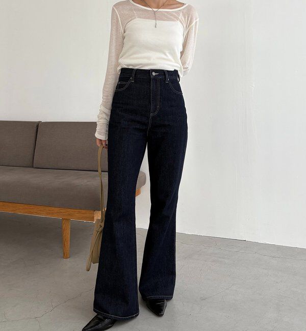  「【低身長サイズあり】フレアデニム」|デニム|