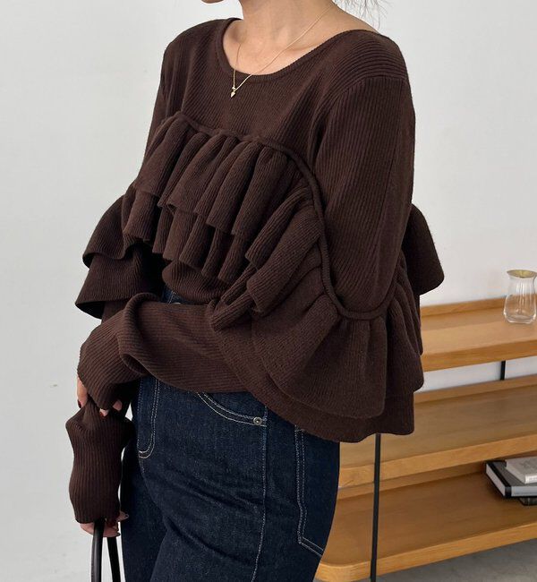  「【2WAYで着用可能】ベアフリルニット」|ニット・セーター|