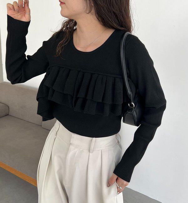  「【2WAYで着用可能】ベアフリルニット」|ニット・セーター|