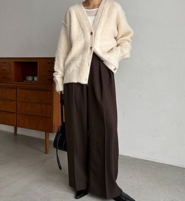  「ニュアンスボタンレイヤード風カーディガン」|カーディガン|