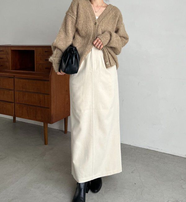  「ニュアンスボタンレイヤード風カーディガン」|カーディガン|